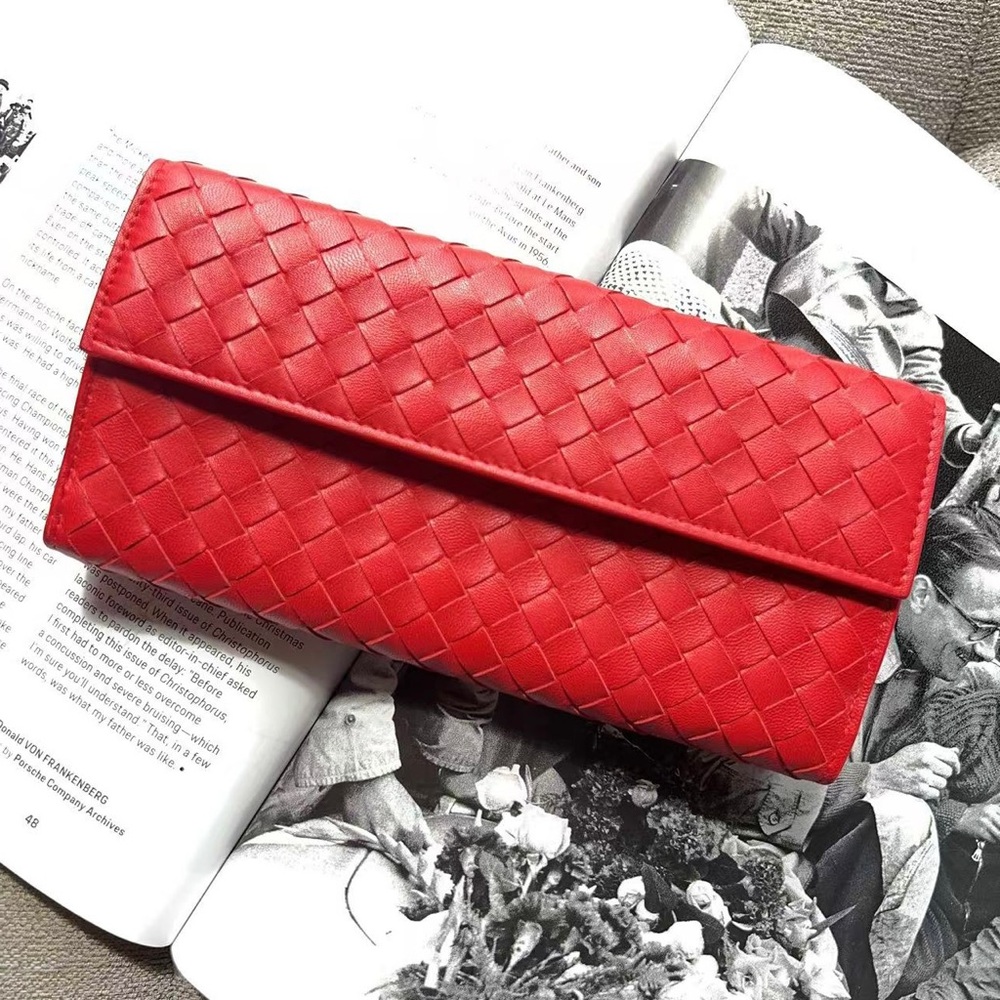 Bottega Veneta Intrecciato Weave Leather Continental Wallet New